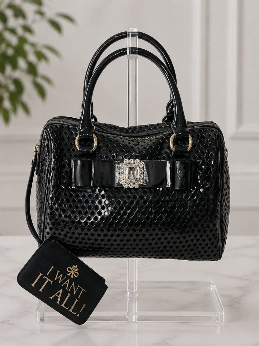 RARE Retired Brighton My Flat in London Alexia Satchel – Jeweled Bow